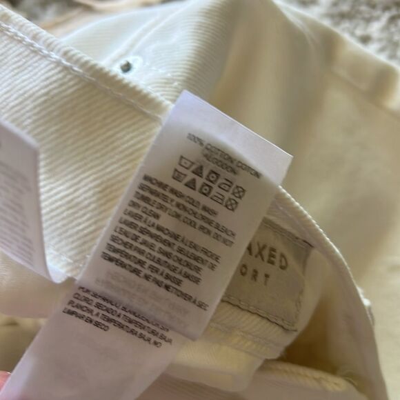 NWT Lucky Brand Relaxed Short Cotton Women's White Denim Shorts Raw Hem 4/27 - Picture 11 of 13